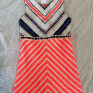 Milly Minis White and Neon Pink Dress